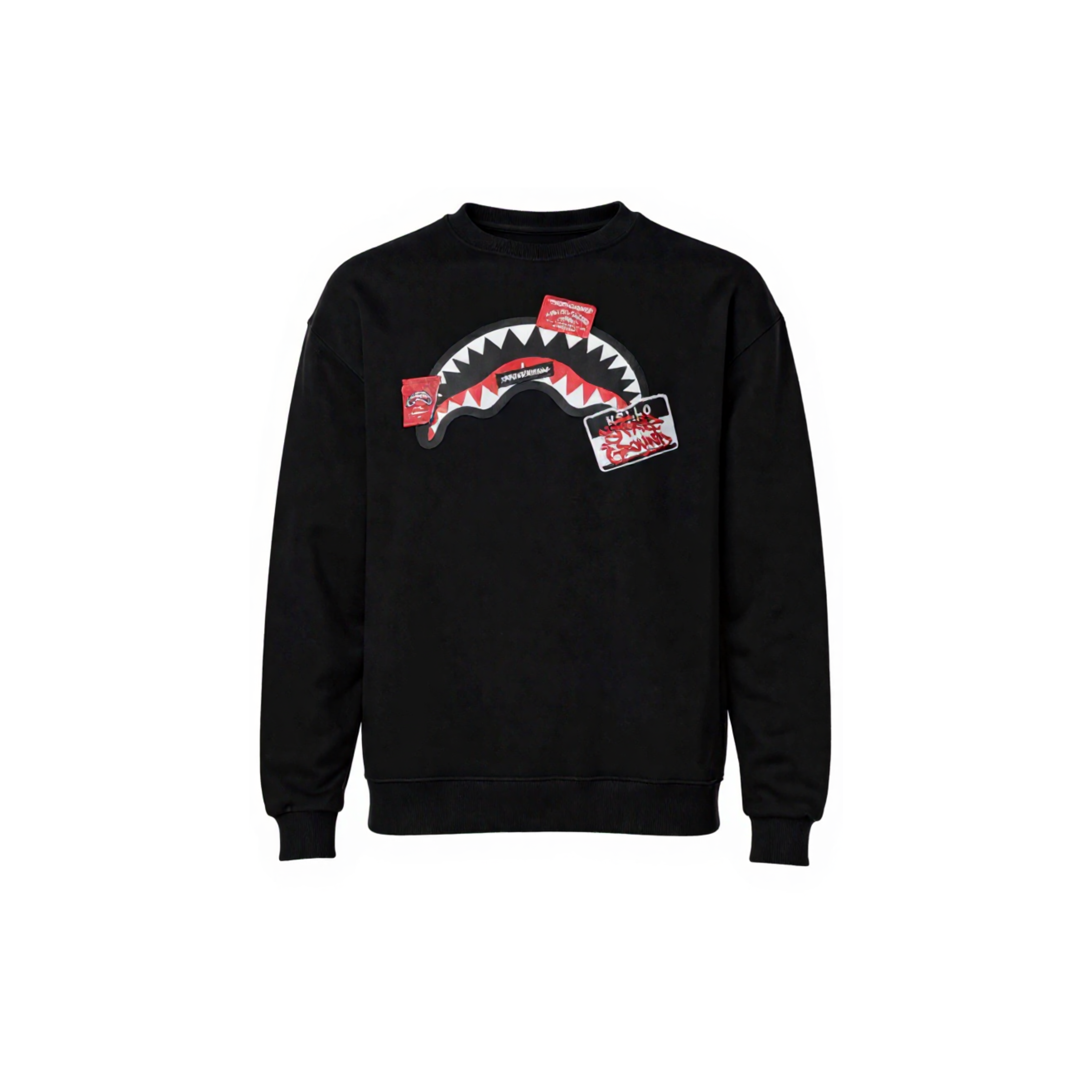 SPRAYGROUND CREWNECK LABEL SHARK BLACK