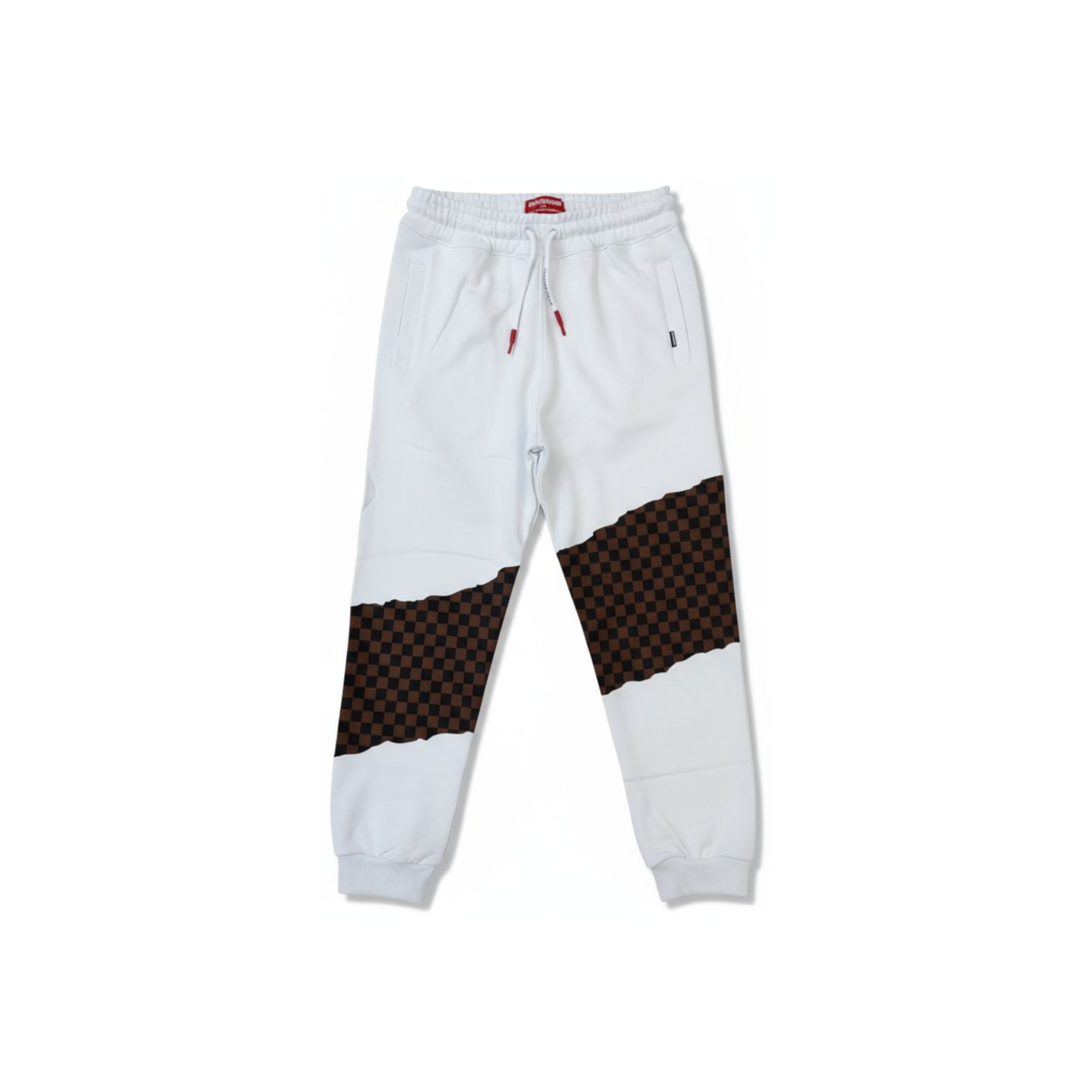 SPRAYGROUND PANTS ANDRE CHECKERED WHITE