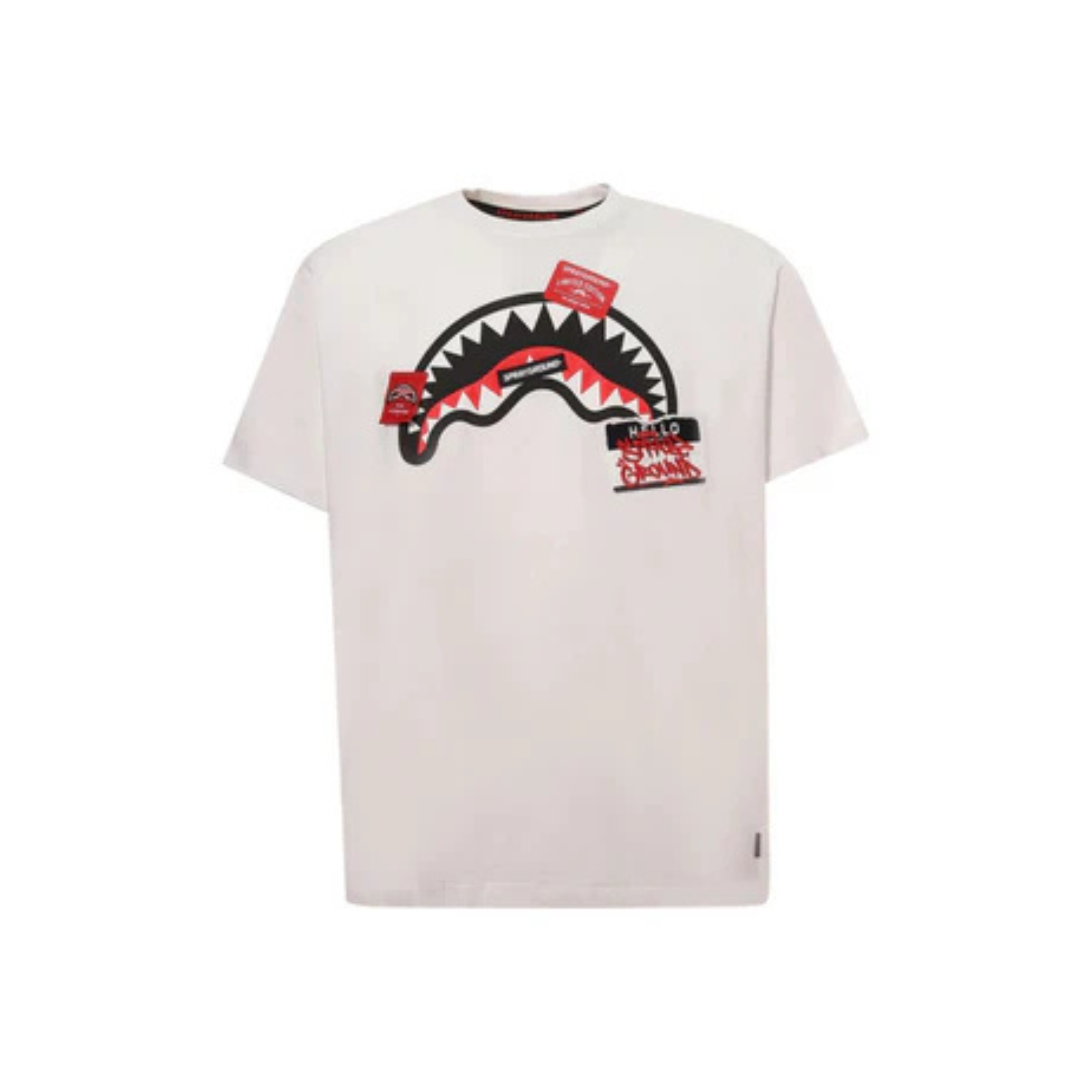 SPRAYGROUND T-SHIRT LABEL SHARK REGULAR WHITE